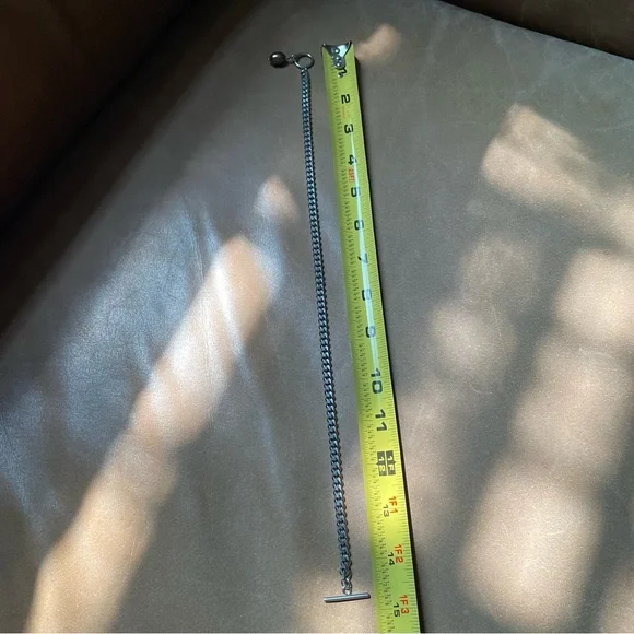 Blue freshwater pearl silver curb chain toggle clasp necklace choker stainless - Picture 7 of 8